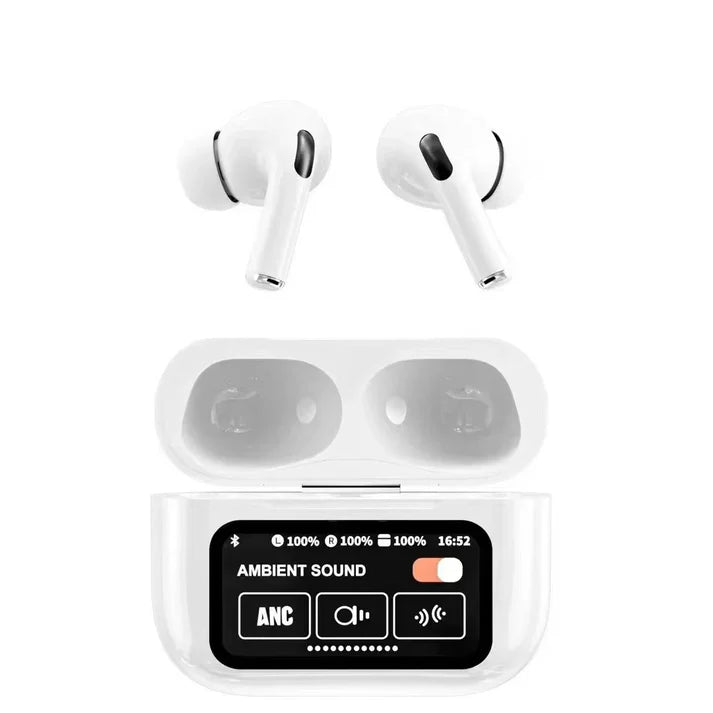 TouchView 2.8in Screen Bluetooth Earbuds With Power Bank Case - Black | Inspired Finds